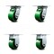 Service Caster 4 Inch Green Poly on Cast Iron Caster Set with Roller Bearings 2 Swivel 2 Rigid SCC-35S420-PUR-GB-2-R-2 - alternate 1